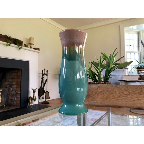 Vintage Studio Pottery Large Vase, Mid Century Pottery, Retro, Drip Glaze - Picture 6 of 9